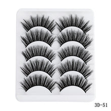 Load image into Gallery viewer, 5 Pairs Multipack 5D Soft Mink Hair False Eyelashes Handmade Wispy Fluffy Long Lashes Nature Eye Makeup Tools Faux Eye Lashes