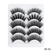 Load image into Gallery viewer, 5 Pairs Multipack 5D Soft Mink Hair False Eyelashes Handmade Wispy Fluffy Long Lashes Nature Eye Makeup Tools Faux Eye Lashes