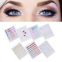 Load image into Gallery viewer, Fashion Tattoo Diamond Makeup Eyeliner Eyeshadow Face Sticker Jewel Eyes Makeup Crystal Eyes Sticker