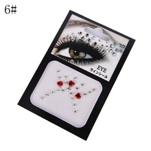 Load image into Gallery viewer, Fashion Tattoo Diamond Makeup Eyeliner Eyeshadow Face Sticker Jewel Eyes Makeup Crystal Eyes Sticker