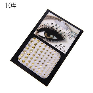 Fashion Tattoo Diamond Makeup Eyeliner Eyeshadow Face Sticker Jewel Eyes Makeup Crystal Eyes Sticker