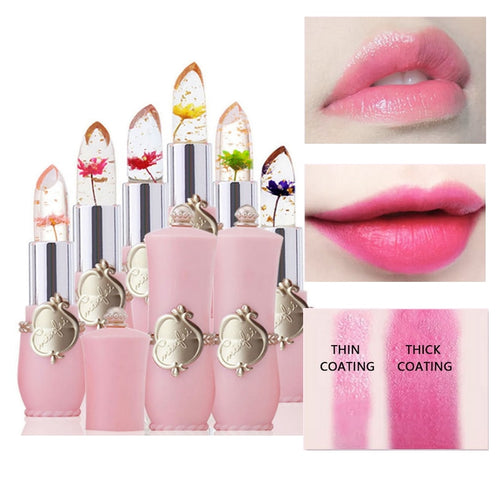 Moisturizer Long-lasting Jelly Flower Lipstick Makeup Temperature Changed Colorful Lip Blam Pink Pintalabios Transparent