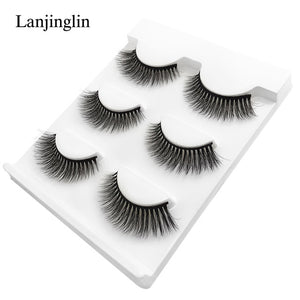 New 3 pairs natural false eyelashes fake lashes long makeup 3d mink lashes extension eyelash mink eyelashes for beauty #X11