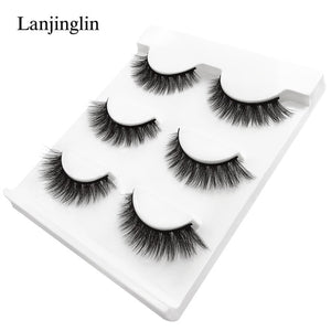 New 3 pairs natural false eyelashes fake lashes long makeup 3d mink lashes extension eyelash mink eyelashes for beauty #X11