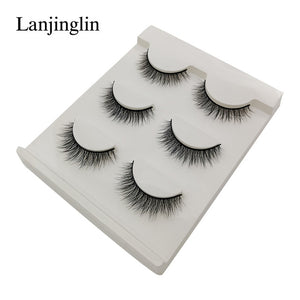 New 3 pairs natural false eyelashes fake lashes long makeup 3d mink lashes extension eyelash mink eyelashes for beauty #X11