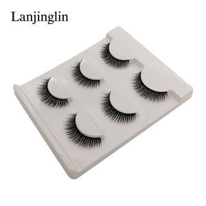 New 3 pairs natural false eyelashes fake lashes long makeup 3d mink lashes extension eyelash mink eyelashes for beauty #X11