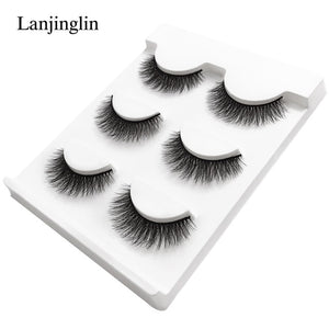 New 3 pairs natural false eyelashes fake lashes long makeup 3d mink lashes extension eyelash mink eyelashes for beauty #X11