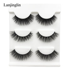 Load image into Gallery viewer, New 3 pairs natural false eyelashes fake lashes long makeup 3d mink lashes extension eyelash mink eyelashes for beauty #X11