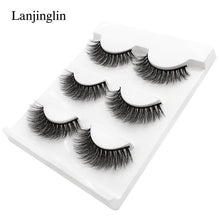 Load image into Gallery viewer, New 3 pairs natural false eyelashes fake lashes long makeup 3d mink lashes extension eyelash mink eyelashes for beauty #X11