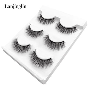 New 3 pairs natural false eyelashes fake lashes long makeup 3d mink lashes extension eyelash mink eyelashes for beauty #X11