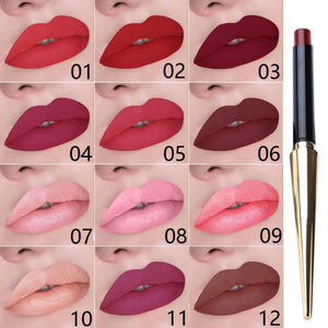 CmaaDu 12 Colors Matte Lipstick Waterproof Lasting Fashion Lip Gloss Makeup Nude Matte Velvet Glossy Lip Balm Sexy Red Lip Tint