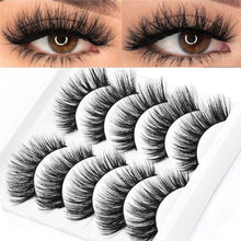 Load image into Gallery viewer, 5 Pairs Multipack 5D Soft Mink Hair False Eyelashes Handmade Wispy Fluffy Long Lashes Nature Eye Makeup Tools Faux Eye Lashes