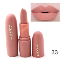 Load image into Gallery viewer, New MISS ROSE Lipstick Matte Waterproof Velvet Lip Stick 18 Colors Sexy Red Brown Pigments Makeup Matte Lipsticks Beauty Lips