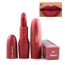 Load image into Gallery viewer, New MISS ROSE Lipstick Matte Waterproof Velvet Lip Stick 18 Colors Sexy Red Brown Pigments Makeup Matte Lipsticks Beauty Lips