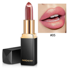 Load image into Gallery viewer, HANDAIYAN Brand Professional Lips Makeup Waterproof Long Lasting Pigment Nude Pink Mermaid Shimmer Lipstick Luxury Makeup