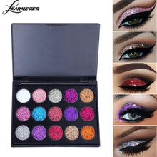 Load image into Gallery viewer, Pressed Matte Glitter Shimmer Palette Diamond Eye Shdow Palette Shimmer Smokey Eyes Brush Korean Cosmetic Set Makeup Palette