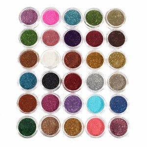 2019 New 30Pcs Glitter Eyeshadow Eye Makeup Shimmer Powder Pigment Nail Cosmetic Glitters Mixed Colors