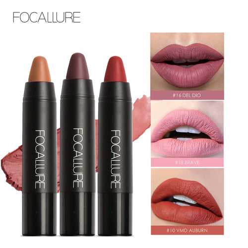 FOCALLURE 19 Colors Matte Lipsticks Waterproof Matte Lipstick Lip Sticks Cosmetic Easy to Wear Matte Batom Makeup Lipstick